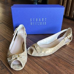 Stuart Weitzman Chitchat Peep Toe Ballet Flat